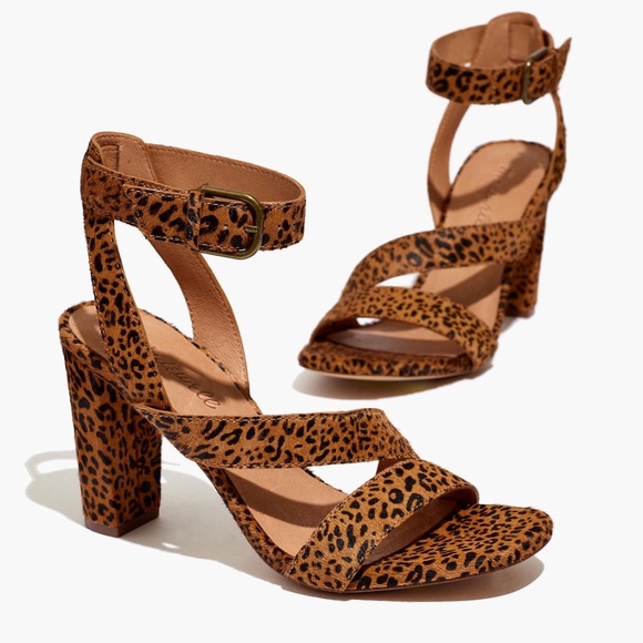 Madewell Liv Sandal Leopard Calf Hair. Brown/Black NIB Size 7 - Picture 1 of 8
